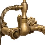 Baterie duș TRENDY’S, bronz antichizat, cu broderie ceramică, 1131, trendysanitary.ro