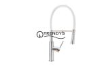 Baterie bucatarie lebada pipa flexibila white crom, 5835, trendysanitary.ro