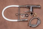 Baterie bucatarie lebada pipa flexibila white crom, 1383, trendysanitary.ro