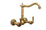 Baterie bucătărie lebădă TRENDY’S – Prindere pe perete, bronz antichizat, 7426, trendysanitary.ro