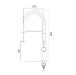 Baterie bucatarie lebada pipa flexibila white crom, 8180, trendysanitary.ro