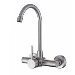 Baterie bucatarie prindere perete pipa lebada mobila inox satinat, 6875, trendysanitary.ro