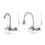 Baterie bucatarie prindere perete pipa lebada mobila inox satinat, 4381, trendysanitary.ro