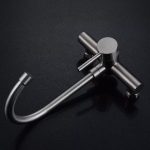 Baterie bucatarie prindere perete pipa lebada mobila inox satinat, 1631, trendysanitary.ro