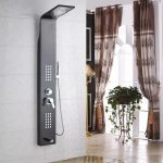 Panou dus hidromasaj inox 4 functii negru satinat TRENDY’S, 4601, trendysanitary.ro