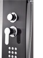 Panou dus hidromasaj inox 4 functii negru satinat TRENDY’S, 181, trendysanitary.ro