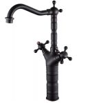 Baterie bucatarie lebada ,pipa inalta mobila, negru mat, 2326, trendysanitary.ro