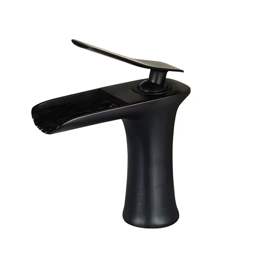 Baterii chiuveta baie, Baterie lavoar, montare baie tip cascada negru mat, trendysanitary.ro