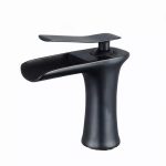 Baterie lavoar, montare baie tip cascada negru mat, 3547, trendysanitary.ro