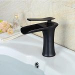 Baterie lavoar, montare baie tip cascada negru mat, 9680, trendysanitary.ro