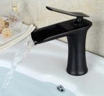 Baterie lavoar, montare baie tip cascada negru mat, 1542, trendysanitary.ro
