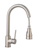 Baterie bucatarie para dus extractabila,inox satinat perlator doua functii, 8786, trendysanitary.ro