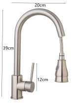 Baterie bucatarie para dus extractabila,inox satinat perlator doua functii, 4336, trendysanitary.ro