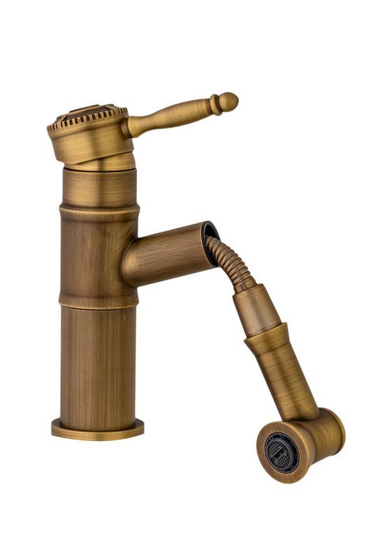 Baterii chiuveta baie, Baterie lavoar cu pară de duș extractibilă TRENDY’S – Bronz antichizat, trendysanitary.ro