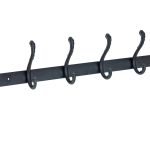 Cuier baie ,cu sase brate , negru mat, cu broderie, 6409, trendysanitary.ro