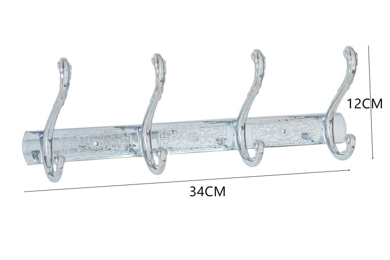 Etajere baie, Cuier baie ,cu patru brate , crom lucios , cu broderie, trendysanitary.ro