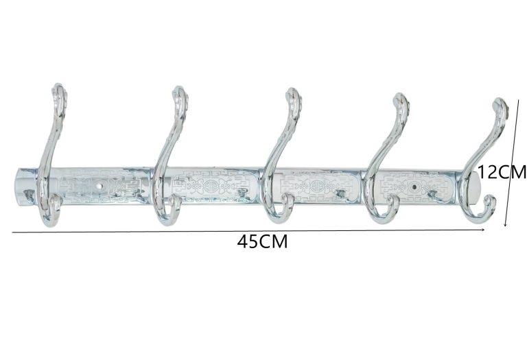 Cuier baie ,cu cinci brate , cromat lucios , cu broderie, 328, trendysanitary.ro