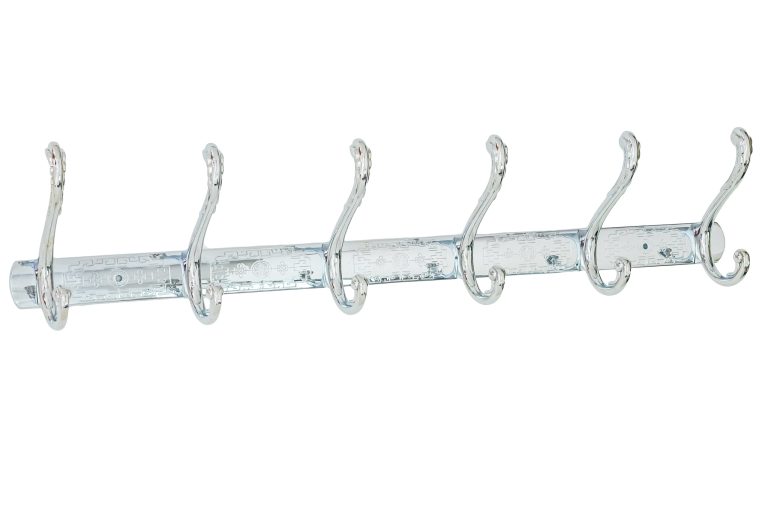 Cuier baie ,cu sase brate , cromat lucios , cu broderie, 6564, trendysanitary.ro
