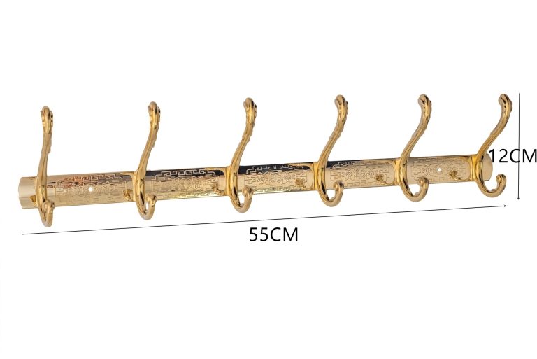 Cuier baie ,cu sase brate , gold, 6082, trendysanitary.ro