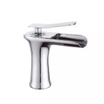 Baterie lavoar , montare chiuveta baie , tip cascada , crom lucios, 3837, trendysanitary.ro