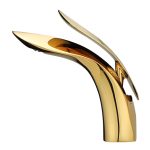 Baterie lavoar, montare chiuveta baie , Gold ,  TRENDY S, 7965, trendysanitary.ro