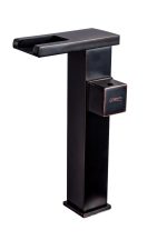 Baterie lavoar, montare pe blat , tip cascada , cu led,negru antichizat TRENDY S, 3347, trendysanitary.ro