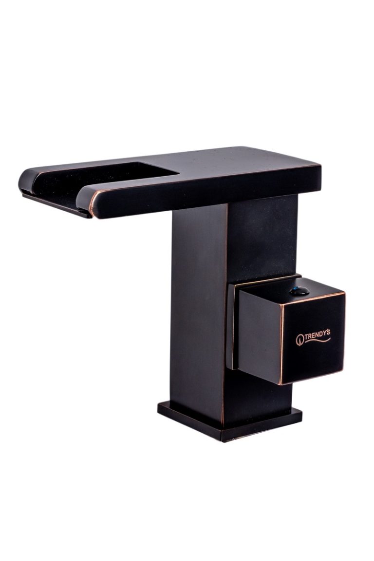 Baterii chiuveta baie, Baterie lavoar , montare chiuveta baie , tip cascada , cu led,negru antichizat, trendysanitary.ro