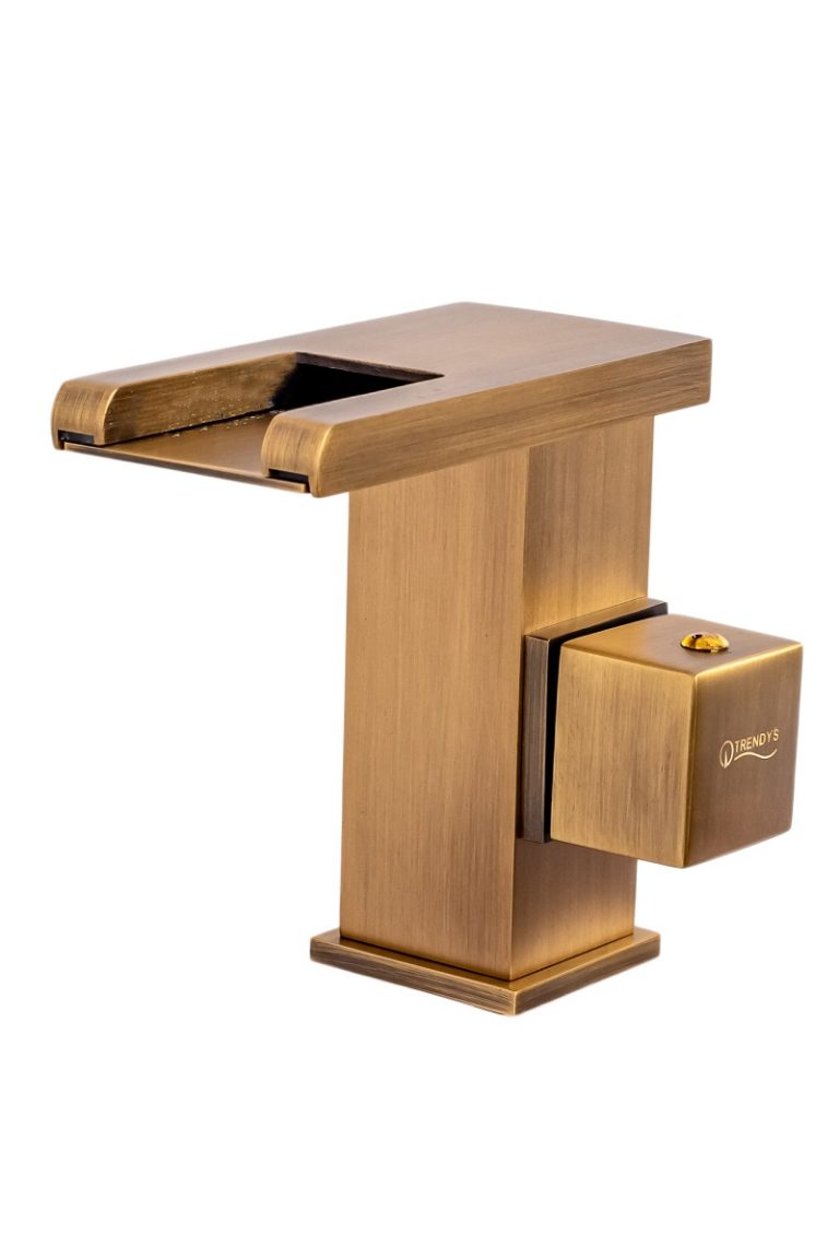 Baterii chiuveta baie, Baterie lavoar , montare chiuveta baie , tip cascada , cu led,bronz antichizat, trendysanitary.ro