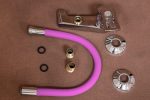 Baterie bucatarie,tip lebada,prindere pe perete,pipa flexibila mov, 812, trendysanitary.ro