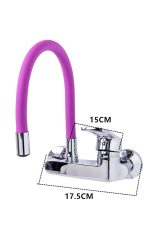Baterie bucatarie,tip lebada,prindere pe perete,pipa flexibila mov, 7649, trendysanitary.ro