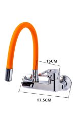 Baterie bucatarie,prindere pe perete,pipa flexibila portocalie , 4382, trendysanitary.ro