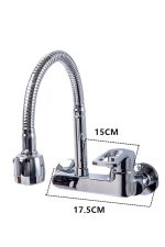 Baterie bucătărie TRENDY’S, montare pe perete, pipă flexibilă, perlator 2 funcții, finisaj crom lucios, 2852, trendysanitary.ro