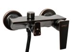 Baterie cada prindere perete, cu set de dus cu bara , negru antichizat, 3713, trendysanitary.ro