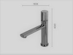 Baterie lavoar, TRENDY S, design ciclindric,negru-gold, 2904, trendysanitary.ro