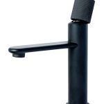 Baterie lavoar, TRENDY S,design cilindric,negru mat, 2377, trendysanitary.ro