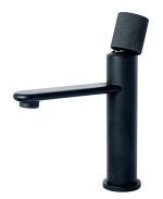 Baterie lavoar, TRENDY S,design cilindric,negru mat, 4094, trendysanitary.ro