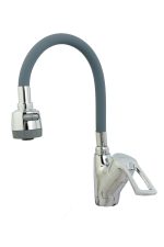 Baterie bucatarie,pipa flexibila gri,perlator doua functii, 3424, trendysanitary.ro