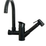Baterie bucatarie pipa lebada si dus extractabil negru mat, 8992, trendysanitary.ro