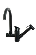 Baterie bucatarie pipa lebada si dus extractabil negru mat, 3978, trendysanitary.ro