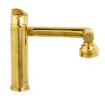 Baterie lavoar TRENDY S, pipa mobila , perlator reglabil , cu doua functii, gold, 7737, trendysanitary.ro