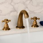 Baterie lavoar cu trei căi, montare pe chiuvetă, bronz antichizat, 2750, trendysanitary.ro