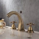 Baterie lavoar cu trei căi, montare pe chiuvetă, bronz antichizat, 9640, trendysanitary.ro