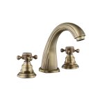 Baterie lavoar cu trei căi, montare pe chiuvetă, bronz antichizat, 9751, trendysanitary.ro