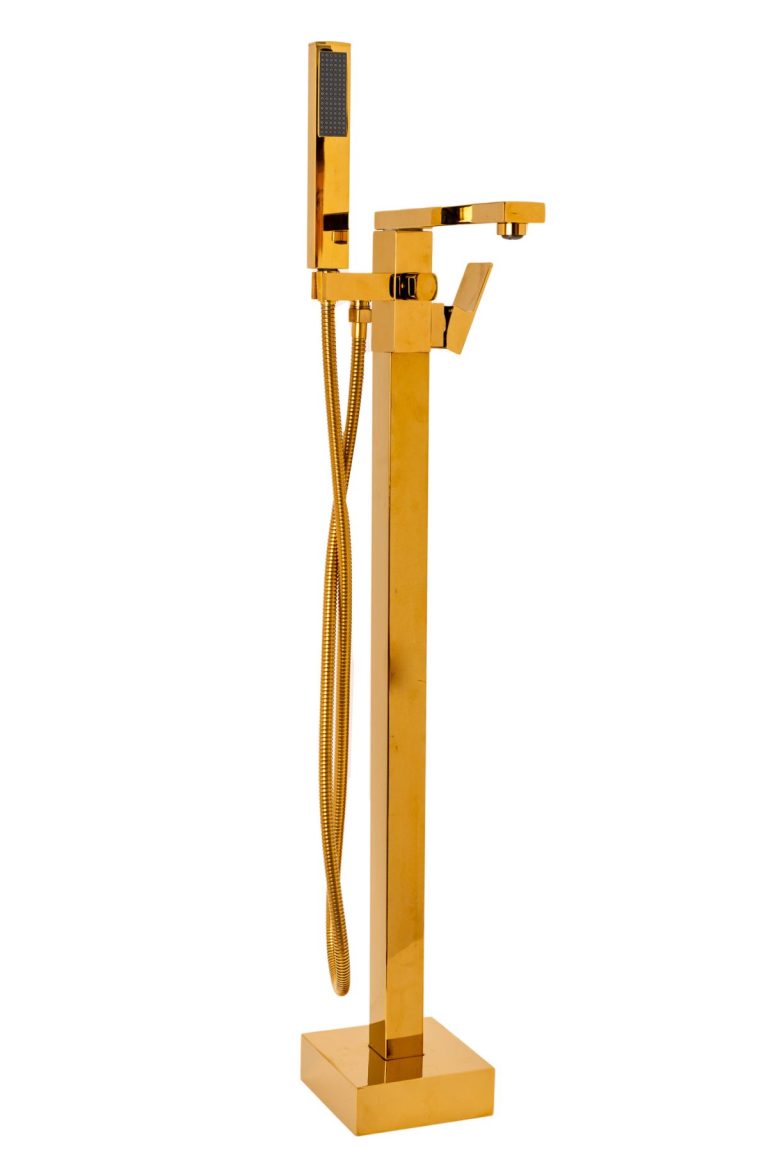 Baterie cada freestanding , design rectangular ,gold, 9042, trendysanitary.ro