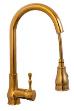 Baterie bucătărie tip lebădă, cu duș extractibil și perlator cu 2 funcții, 1556, trendysanitary.ro