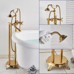 Baterie cada freestanding,dubla comanda gold, 2567, trendysanitary.ro