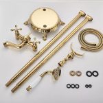 Baterie cada freestanding,dubla comanda gold, 7751, trendysanitary.ro