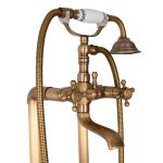 Baterie cada freestanding, dubla comanda,bronz antichizat, 3369, trendysanitary.ro