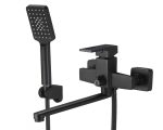 Baterie cada montare pe perete negru mat, 8994, trendysanitary.ro
