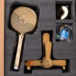 Baterie cada  pipa fixa, gold, 9805, trendysanitary.ro